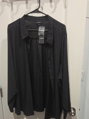 Torrid Black Lightweight Button-Up Blouse